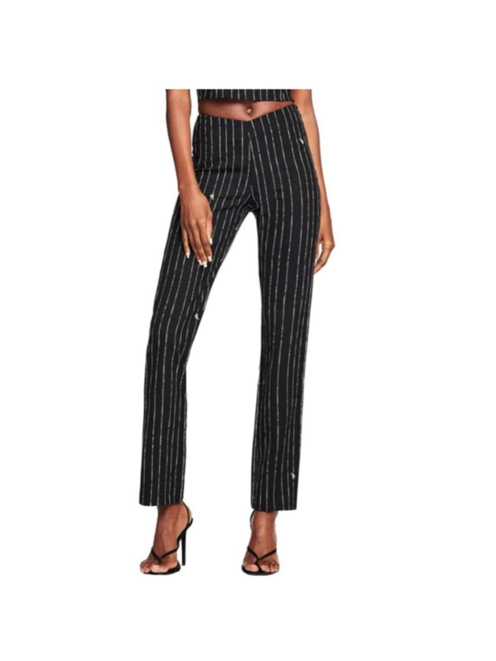Women's I.AM.GIA Pinstripe Trousers Black White Size XS
